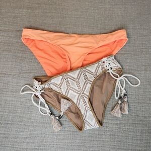 Becca Women's White Wanderlust Hipster Bikini Bottoms Swimwear M Color Coral